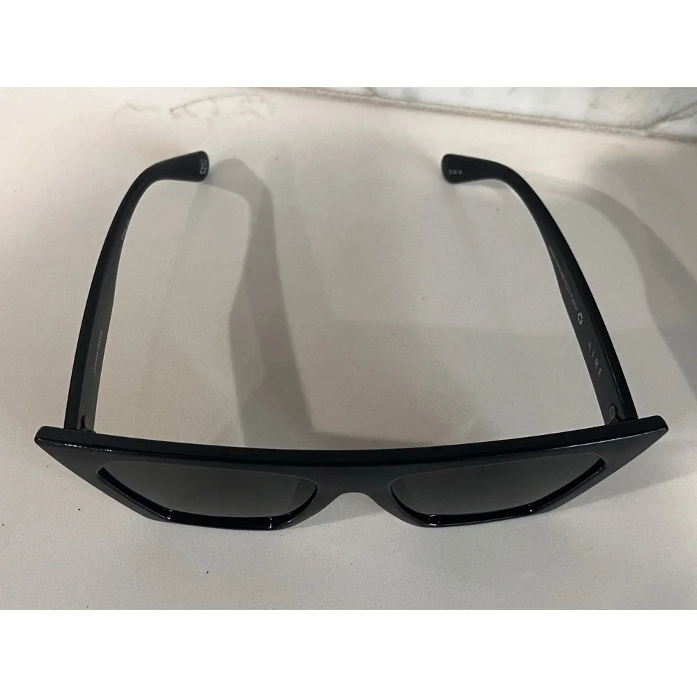 Cat Eye Women's Sunglasses Black Plastic Frame Black Plastic Lenses